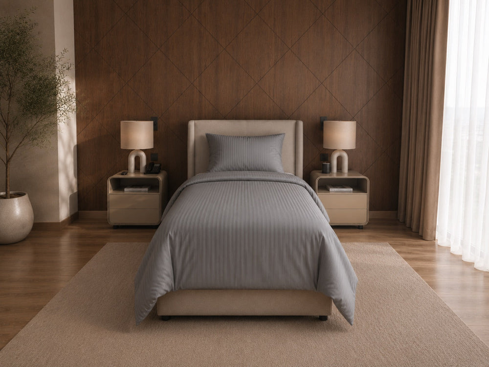 Luxury 5-Piece Hotel Bedding Set — Single | Grey