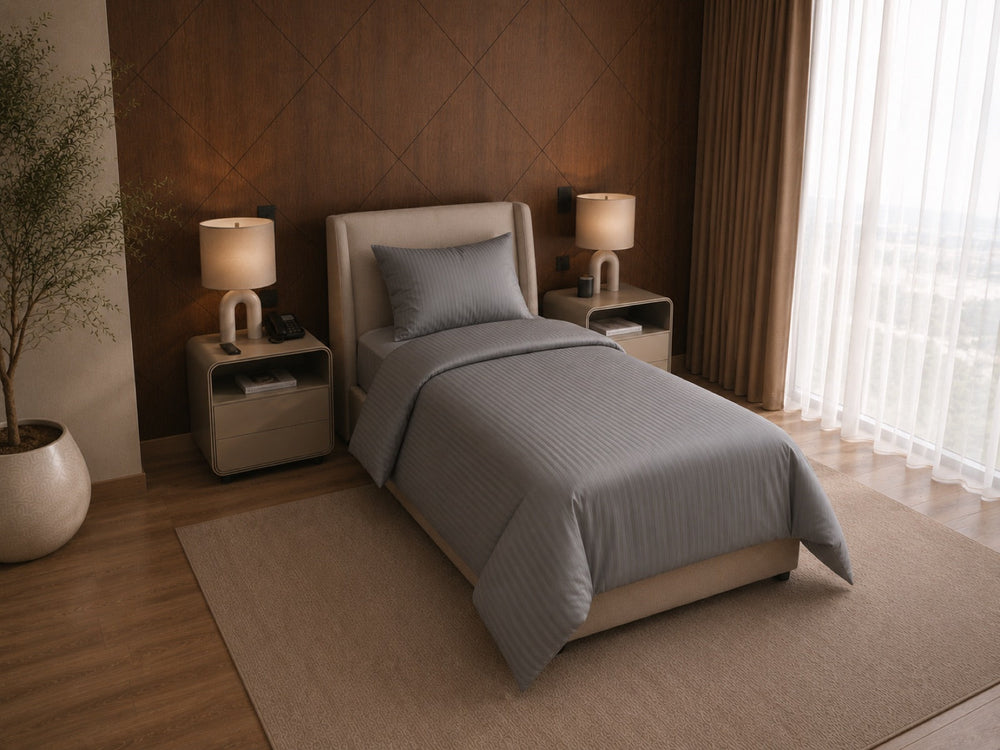 Luxury 5-Piece Hotel Bedding Set — Single | Grey